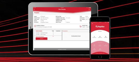 Rapidus App to coordinate the installation of fleet graphics